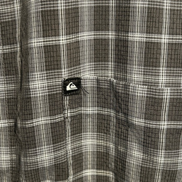 Quicksilver grey plaid short sleeve button down - Picture 3 of 5